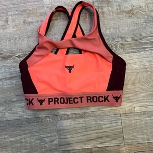 Under Armour Womens Sports Bra Project‎ Rock Crossback Neon Orange XS